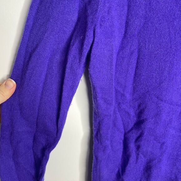 J Crew 100% Cashmere Buonissima Crewneck Sweater Purple Royal S Small - Picture 5 of 7